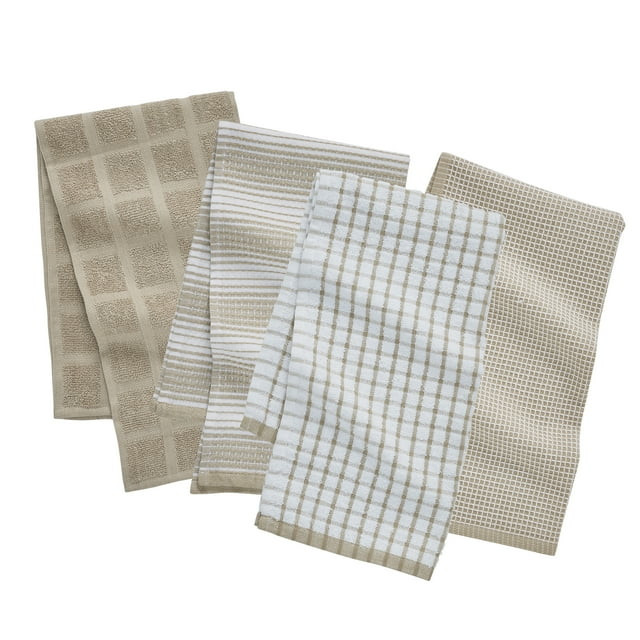 My Texas House Textured 16" x 28" Cotton Kitchen Towels, 4 Pieces, Beige - Walmart.com | Walmart (US)