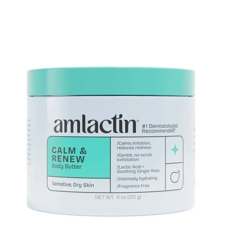 AmLactin Calm & Renew Body Butter - Lactic Acid AHA and Soothing Ginger Root, 11 oz | Walmart (US)