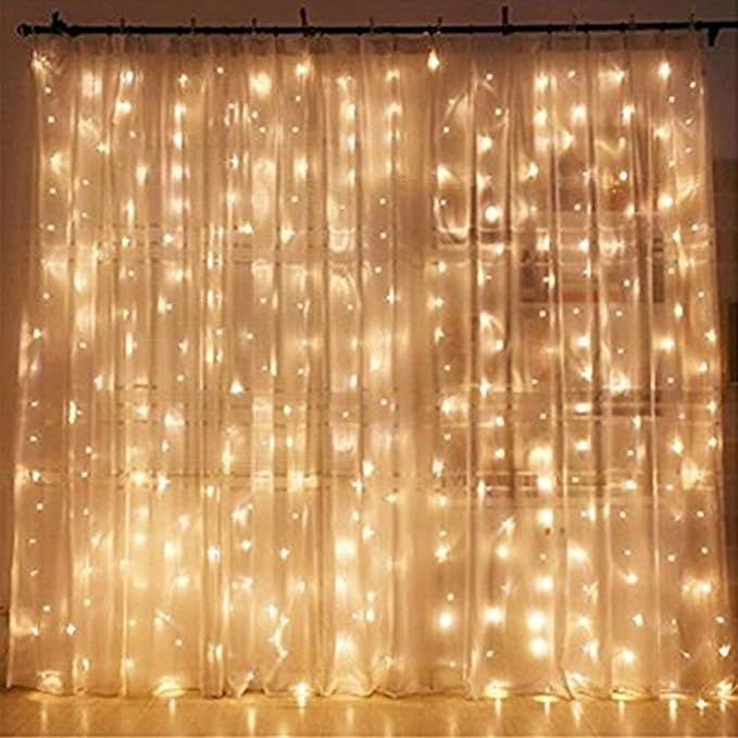 Twinkle Star 300 LED Window Curtain String Light Wedding Party Home Garden Bedroom Outdoor Indoor... | Amazon (US)