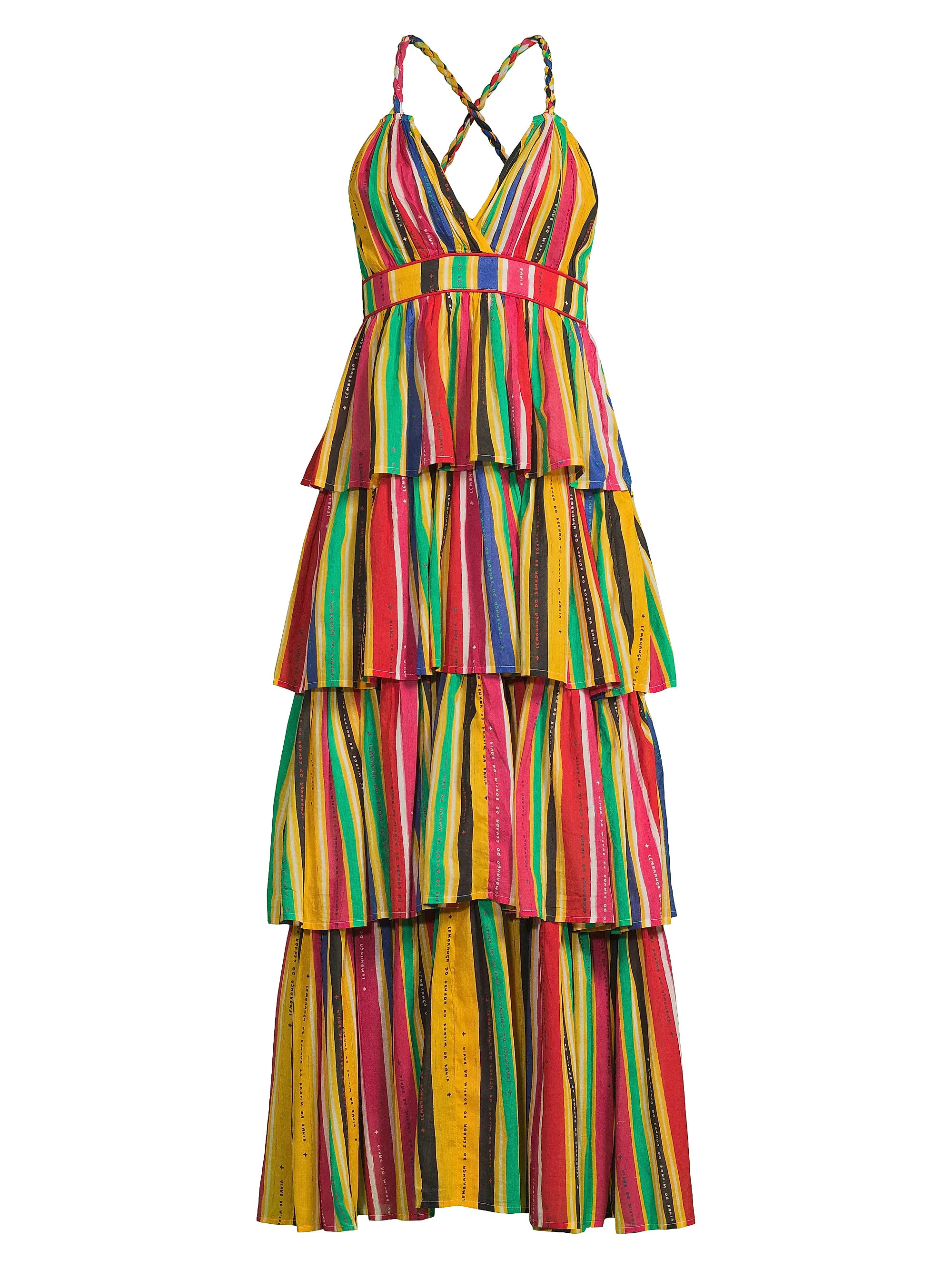 Nevada Striped Cotton Tiered Maxi Dress | Saks Fifth Avenue