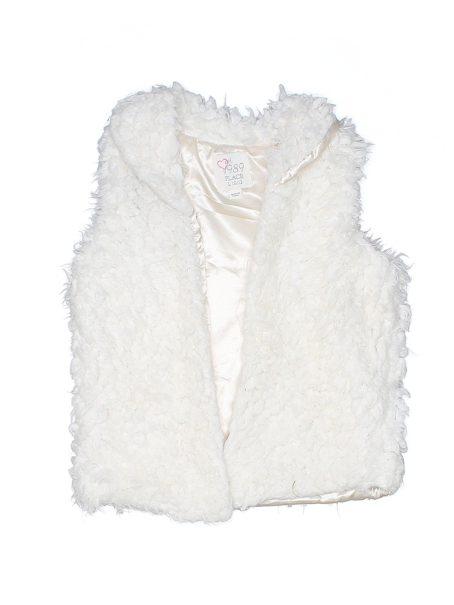 The Children's Place Faux Fur Vest Size 12: White Girls Jackets & Outerwear - 40615159 | thredUP