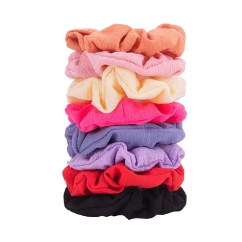wekneve Scrunchies for Women's Thick Curly Hair Satin Hair Scrunchies for Girls 48 Count HT03-8PCS | Amazon (US)