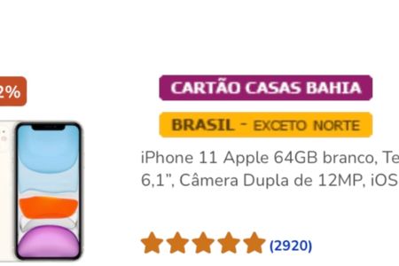 iPhone 11 Apple 64GB branco, Tela de 6,1”, Câmera Dupla de 12MP, iOS

#LTKbrasil