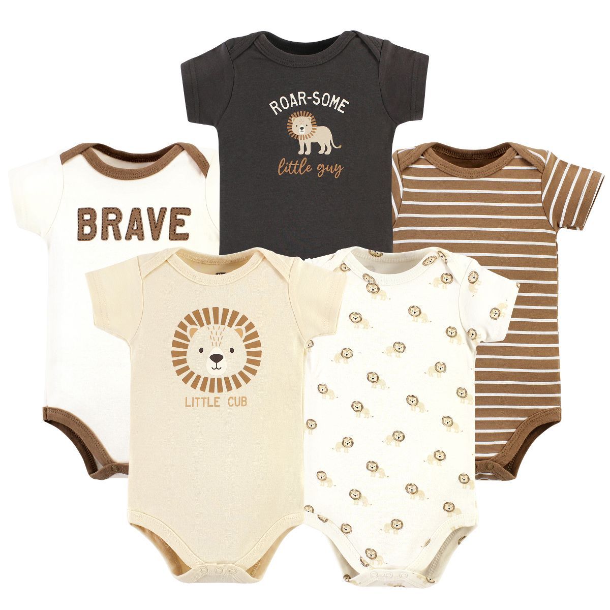 Hudson Baby Infant Boy Cotton Bodysuits, Brave Lion 5 Pack, 6-9 Months | Target