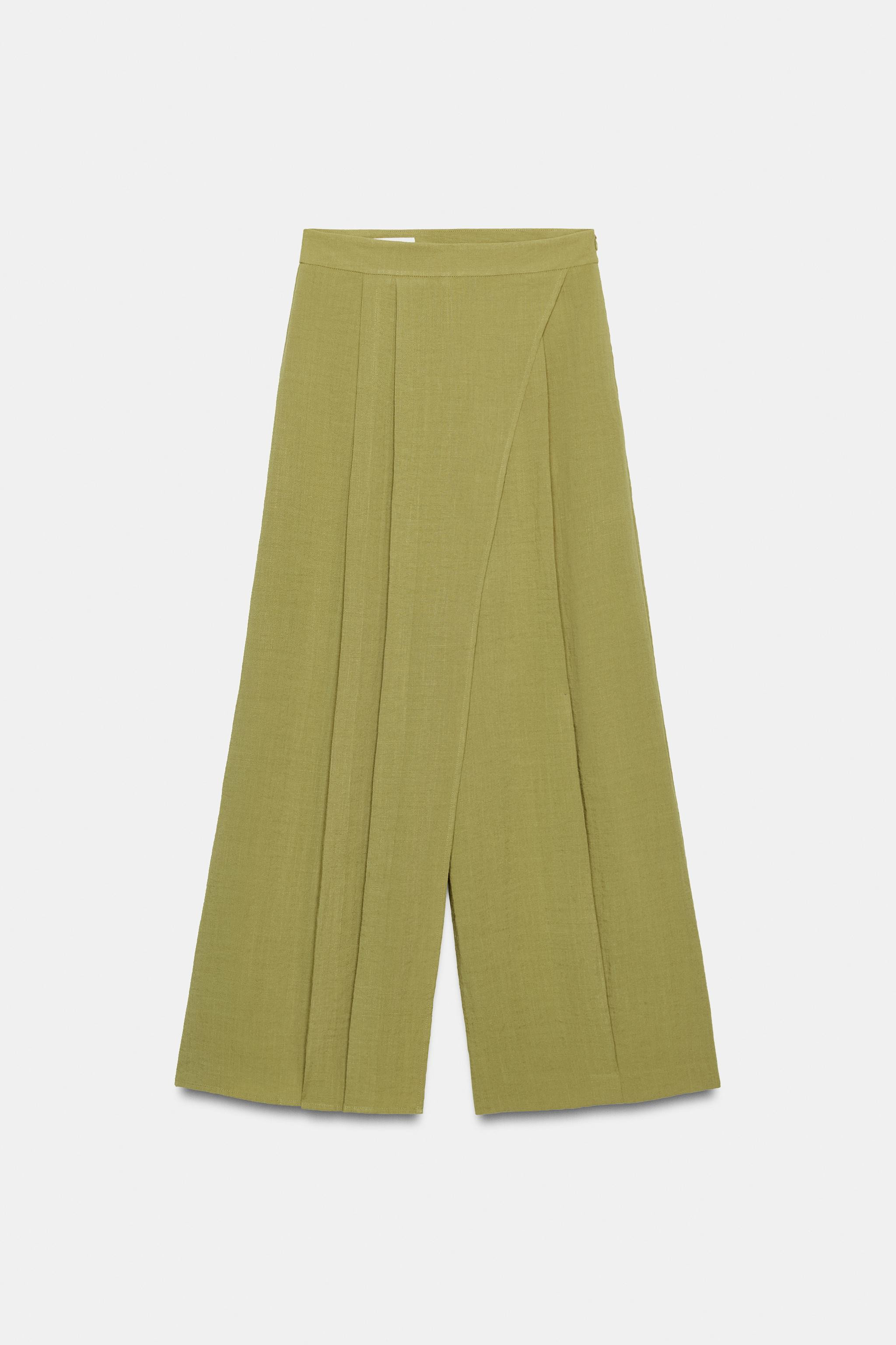 WRAP FRONT WIDE LEG PANTS | Zara US