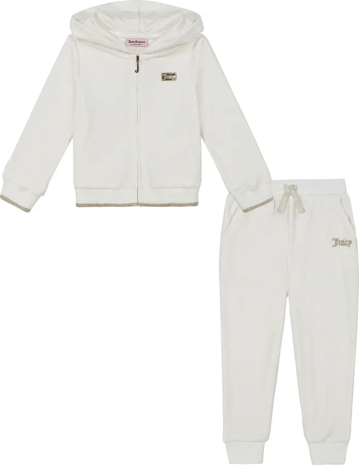 Juicy Couture Embossed Velour Zip Hoodie & Pants Set | Nordstromrack | Nordstrom Rack