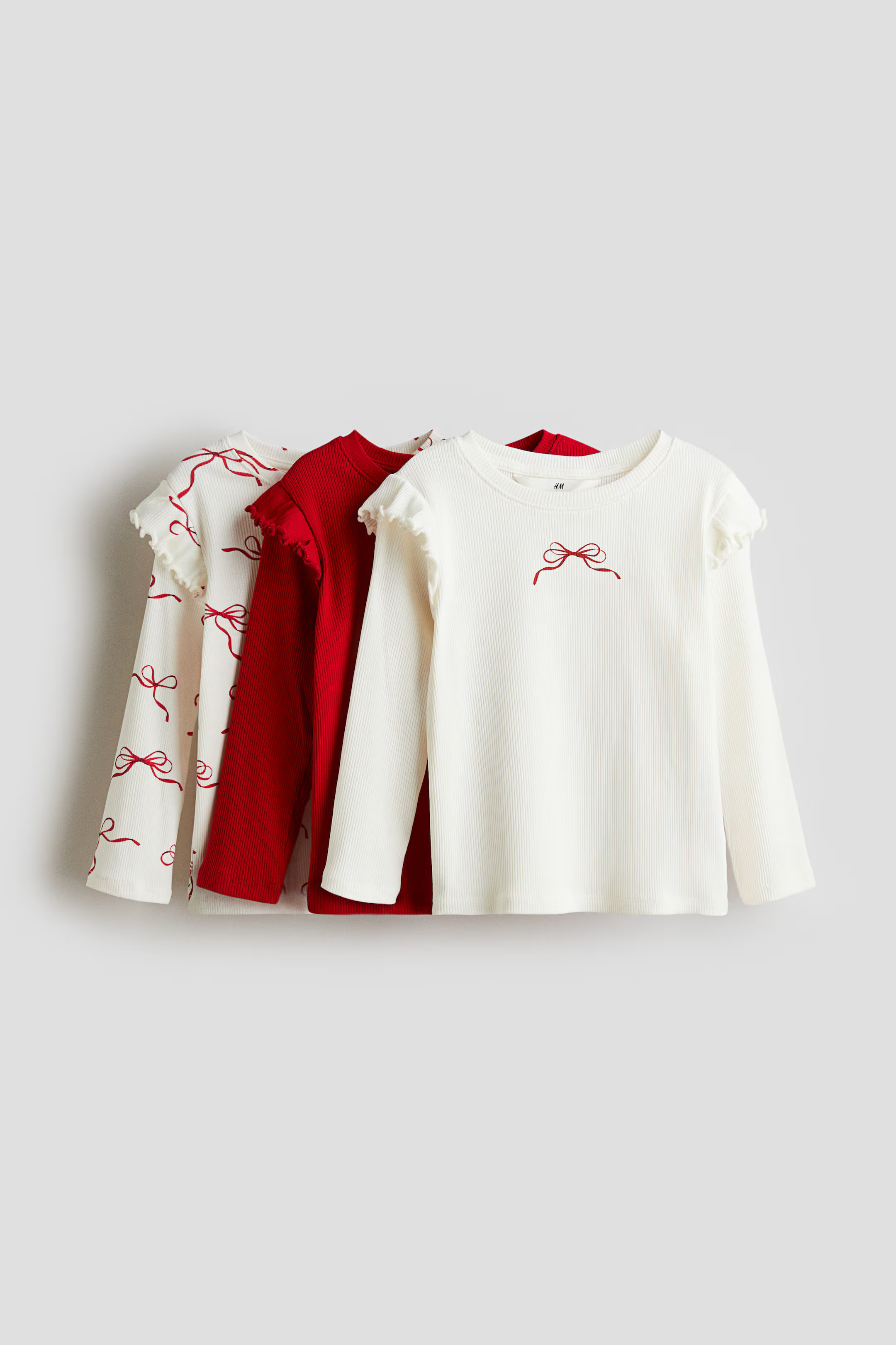 3-pack Ruffle-Trimmed Jersey Tops | H&M (US + CA)