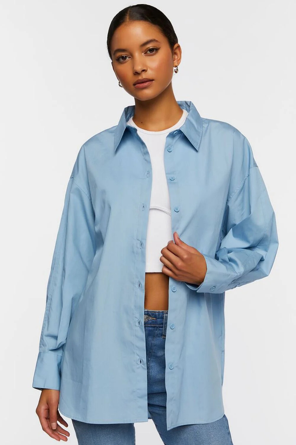 Oversized Poplin Shirt | Forever 21 (US)