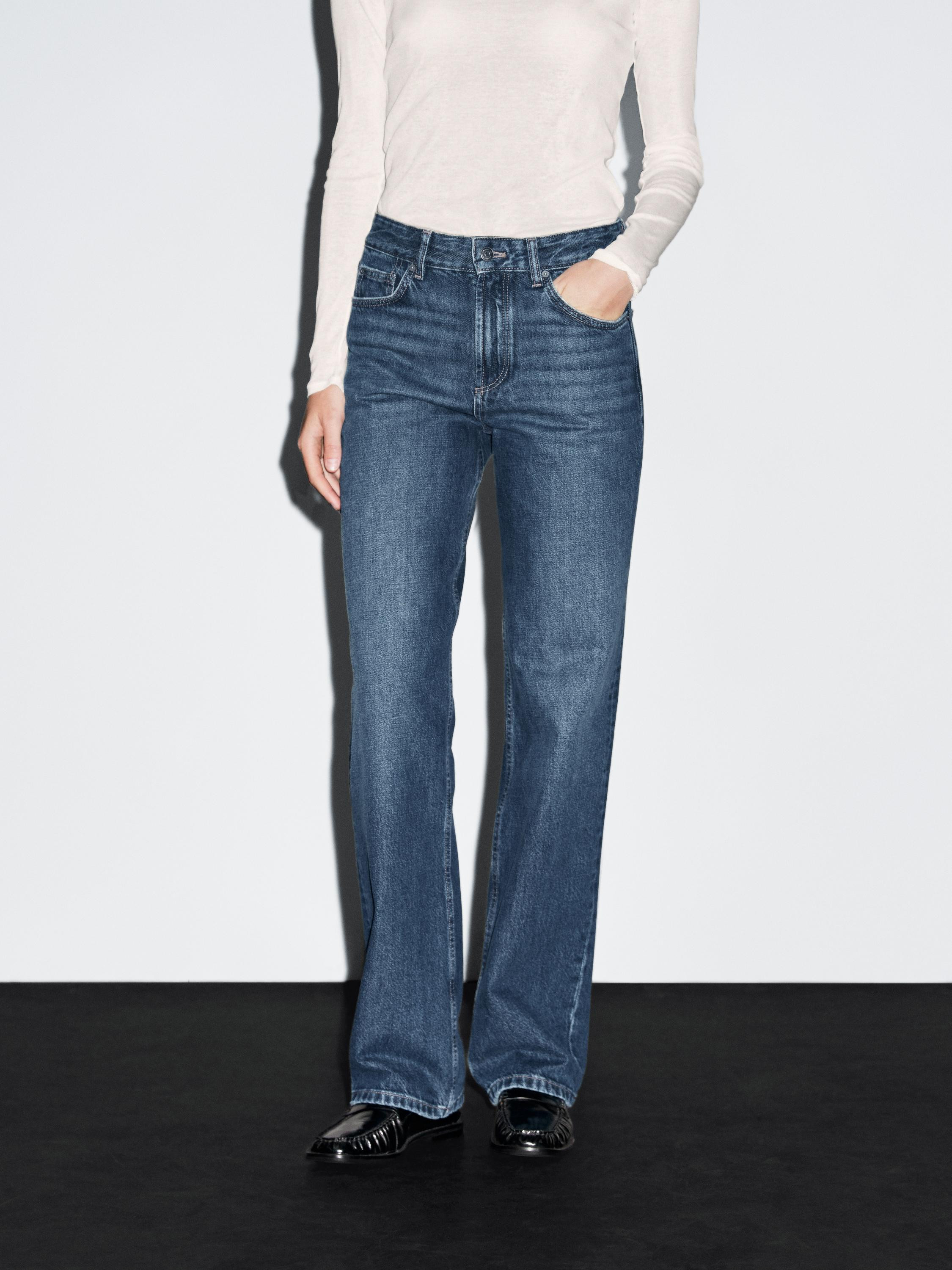 Mid-rise straight-leg jeans | Massimo Dutti UK