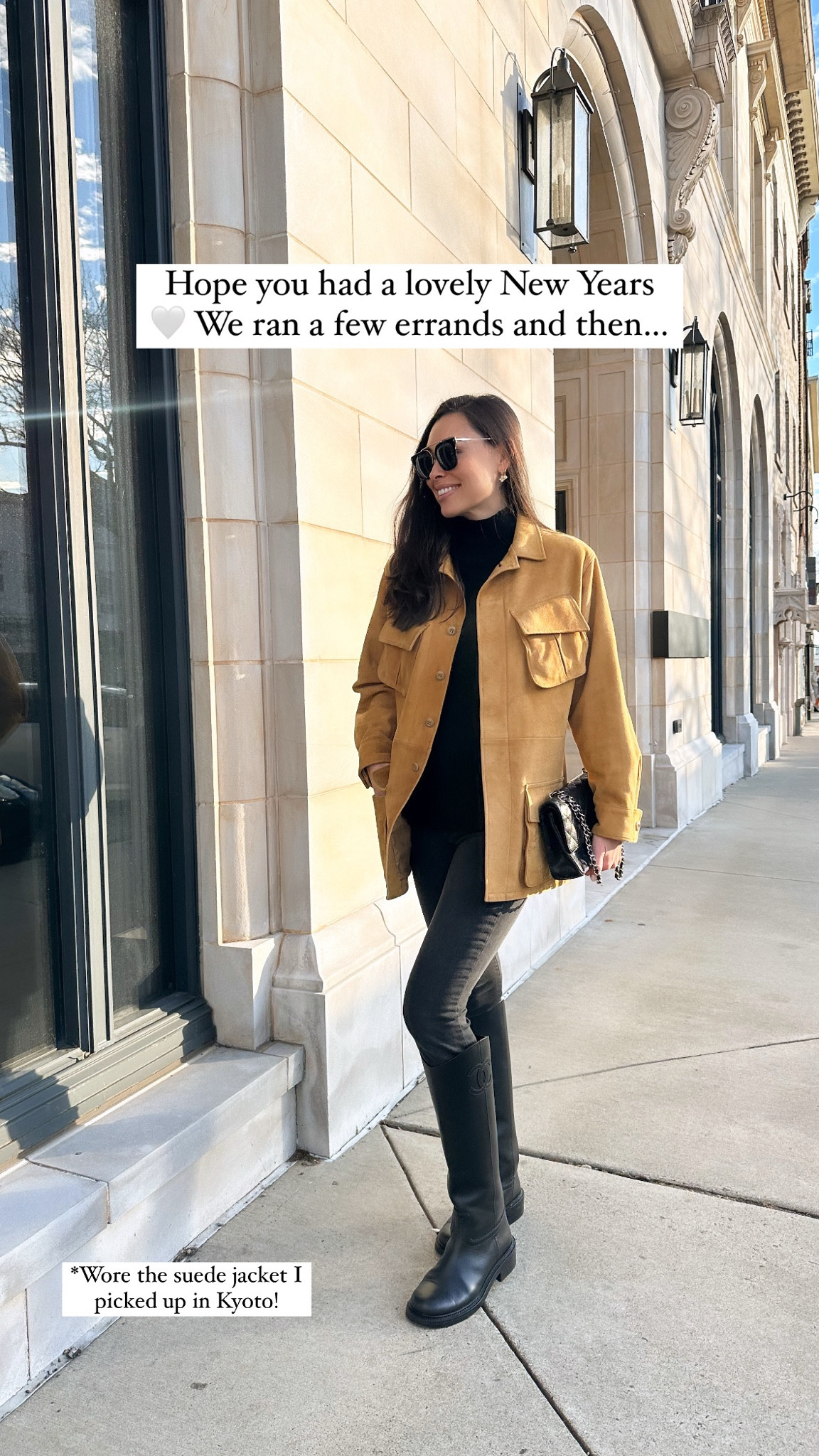 Jacket is from SLOW in Kyoto, boots are Chanel, similar below! Suede jacket, winter outfit. 

#LTKSeasonal #LTKShoeCrush #LTKItBag