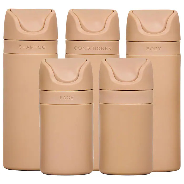 The Essential Refillable Travel Container Set in Sand | Sephora (US)