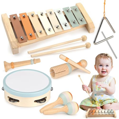 Vanplay Montessori Toys - 6 in 1 Wooden Musical Instruments for Toddlers 1-3, Infant Music Toy for Babies with Boho Xylophone for Boy & Girls Easter Birthday Gifts for 1-2 | Amazon (US)