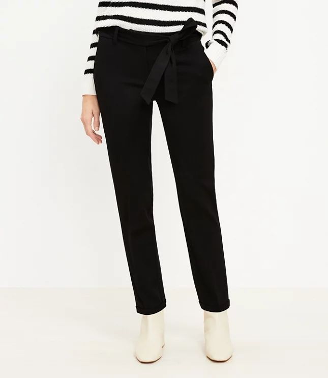 Petite Devin Tie Waist Slim Pants | LOFT