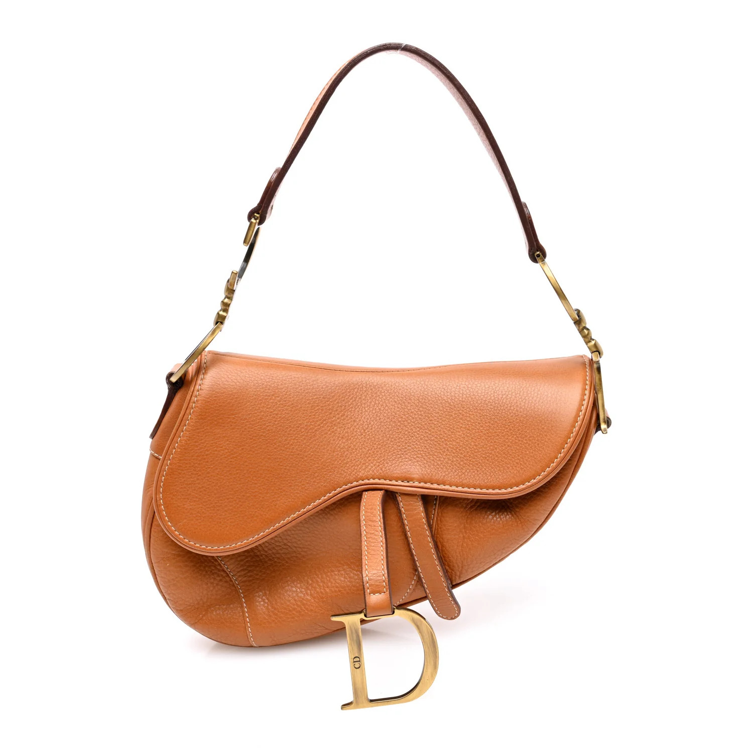 Calfskin Saddle Bag Tan | FASHIONPHILE (US)