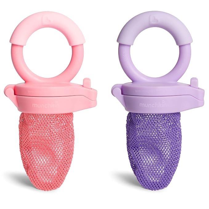 Munchkin Baby Feeder for Fresh Food and Fruit, 2 Pack, Coral/Purple | Amazon (US)