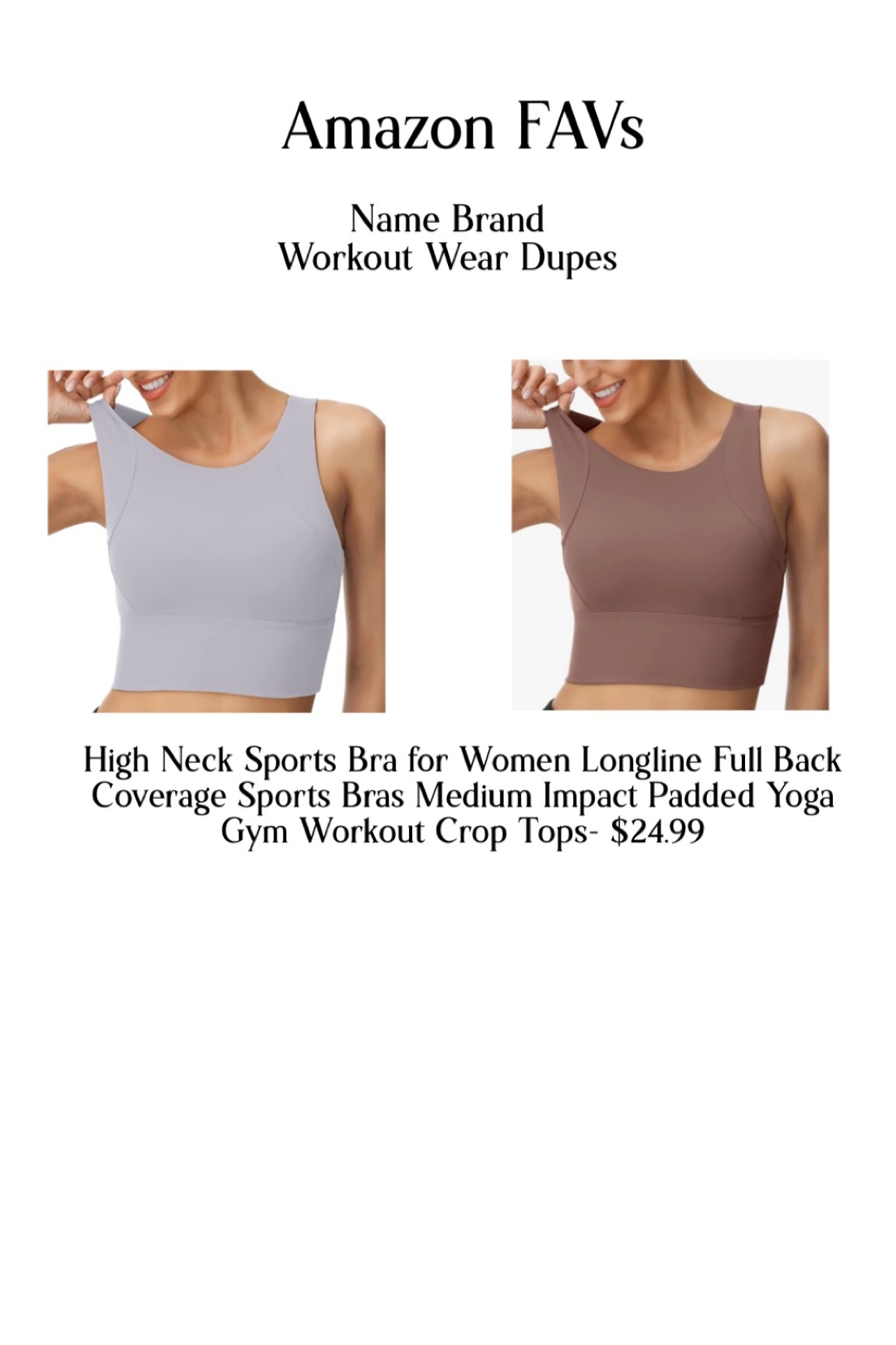 High Neck Sports Bra for Women Longline Full Back Coverage Sports Bras Medium Impact Padded Yoga Gym Workout Crop Tops

#LTKunder100 #LTKunder50 #LTKfit