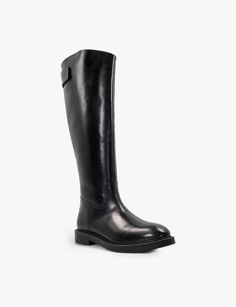 Tame logo-debossed knee-high leather boots | Selfridges