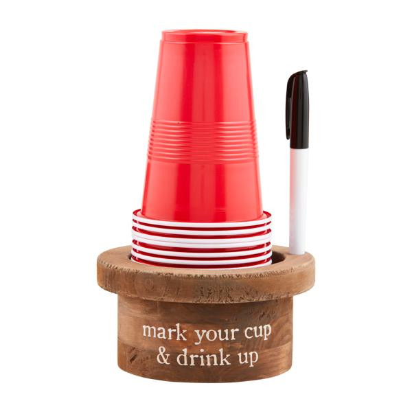 Mud Pie Disposable Cup & Marker Set in Red | Plastic | Mud Pie