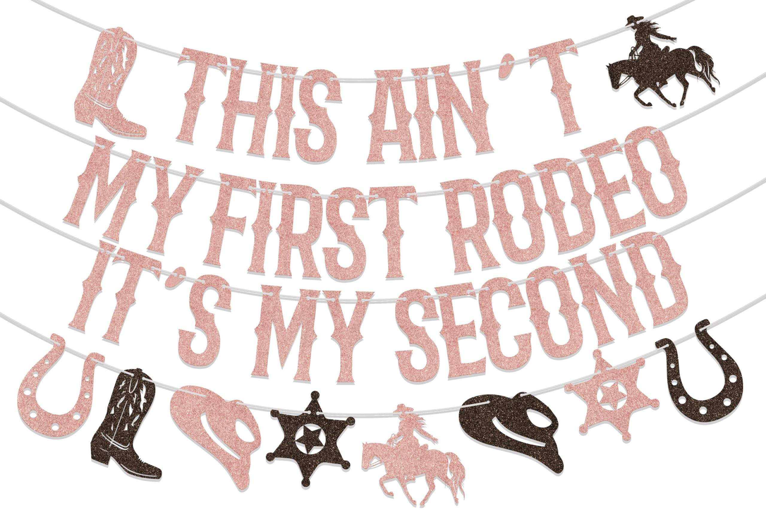 This Ain't My First Rodeo It's My Second Banner Rodeo Party Decorations Cowgirl Birthday Party De... | Amazon (US)