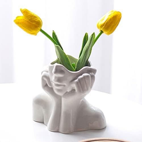 Female Form Face Vase Art Vase for Home Office Décor Feminist Decor Modern Body Flower Vase Female B | Amazon (US)