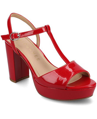 Journee Collection Women's Nalie T-Strap Platform Dress Sandals - Macy's | Macy's