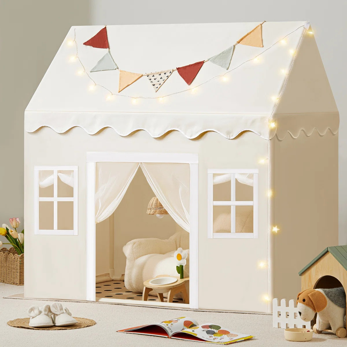 Tiny Land® Natural Cream Playhouse | Wayfair North America