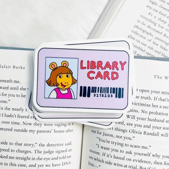 Little Sister Library Card Book Club Sticker L Bookworm - Etsy | Etsy (US)
