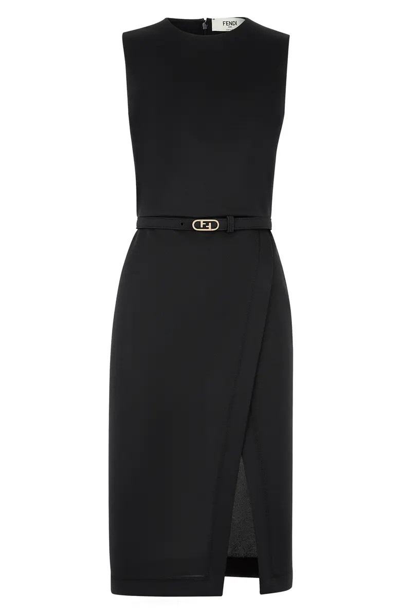 Fendi Sleeveless Piqué Jersey Belted Dress | Nordstrom | Nordstrom