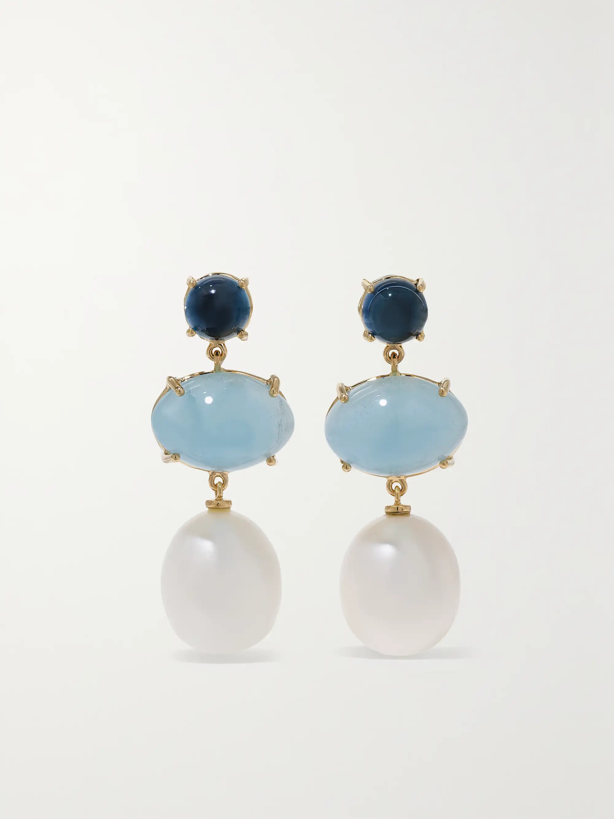 Lotus 18-karat gold multi-stone earrings | NET-A-PORTER (US)