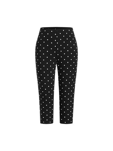 CIDER Women Mid Waist Polka Dot Capri Leggings High Stretch Slim Fit Cotton Blend Knit Fabric Pan... | Amazon (US)
