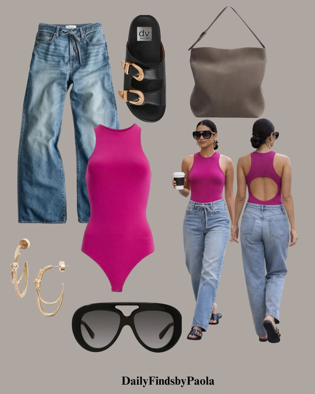 Bold, easy, and put-together in seconds ☕️
A statement pink bodysuit + relaxed denim + sleek black slides = the kind of outfit that works from coffee runs to city strolls.

#LTKSpringSale #LTKU #LTKootd