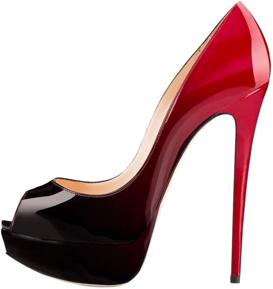 SAMMITOP Women's Peep Toe Pumps Platform High Heel Sandals Dress Shoes | Amazon (US)