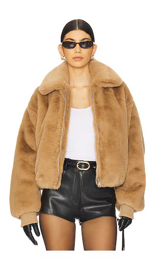 Faux Fur Collared Coat in Warm Caramel003 | Revolve Clothing (Global)
