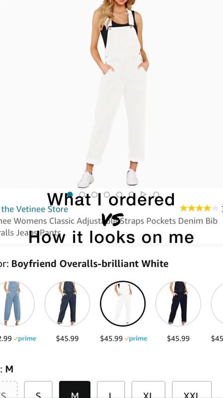 White overalls from amazon. Stay true to size. Perfect for creating spring outfits 

#LTKFind #LTKunder50 #LTKSeasonal