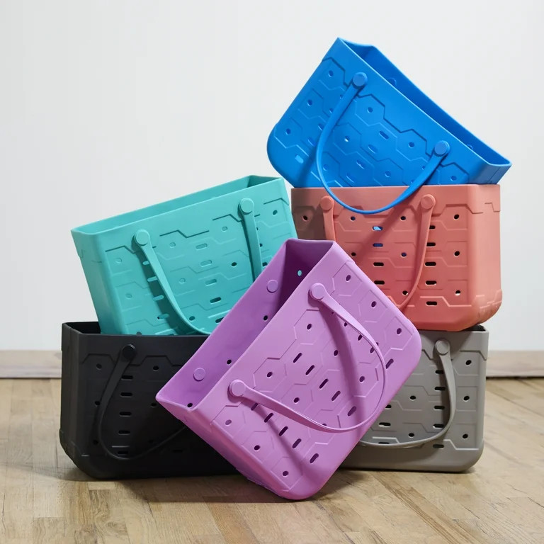 Mainstays Large All Purpose Flex Laundry Tote, Melon Juice \u2013 Waterproof & Washable \u2013 18... | Walmart (US)