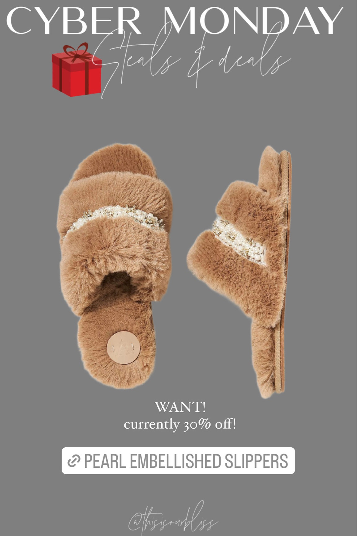 30% off these pearl embellished fuzzy slipper slides! On my personal wish list ✨🤎✨

#LTKCyberWeek #LTKfindsunder50 #LTKGiftGuide