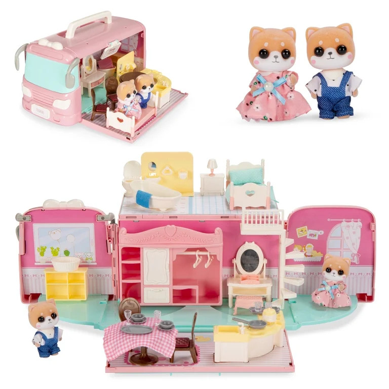 Best Choice Products Camper Van Playset Pretend Play Dollhouse Toy with 54 Accessories and Tiny C... | Walmart (US)