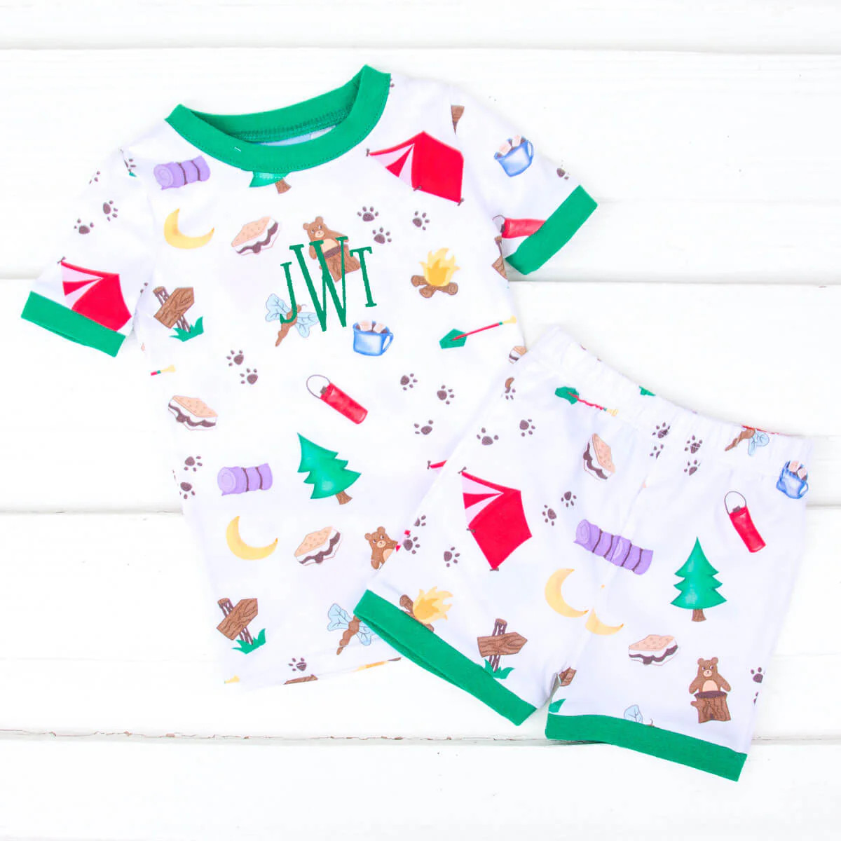 Let’s Go Camping Short Pajamas | Classic Whimsy