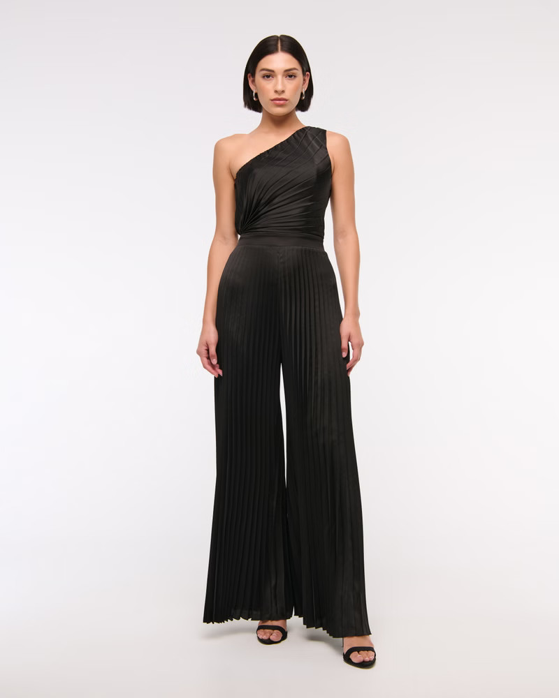The A&F Giselle Pleated One-Shoulder Jumpsuit | Abercrombie & Fitch (US)