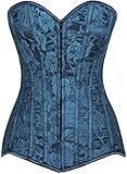 Lavish Dark Teal Lace Overbust Corset w/Zipper | Amazon (US)