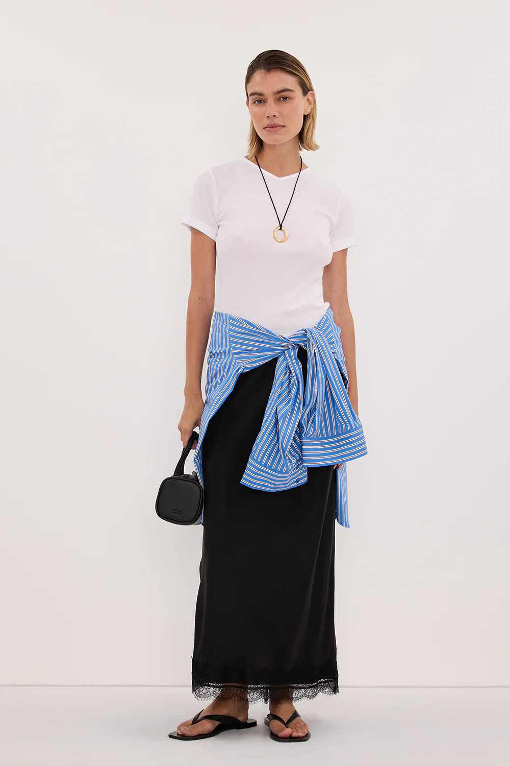 SLOANE WHITE KNIT BABY TEE | DISSH