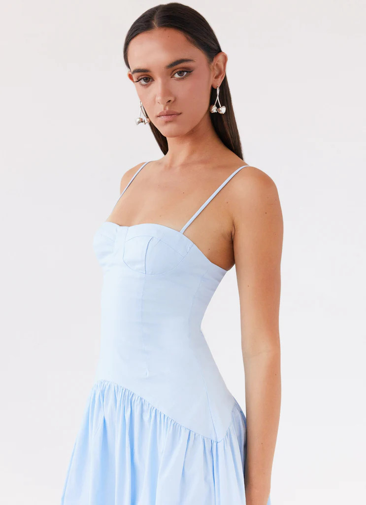 Yvette Corset Midi Dress - Blue | Peppermayo (Global)