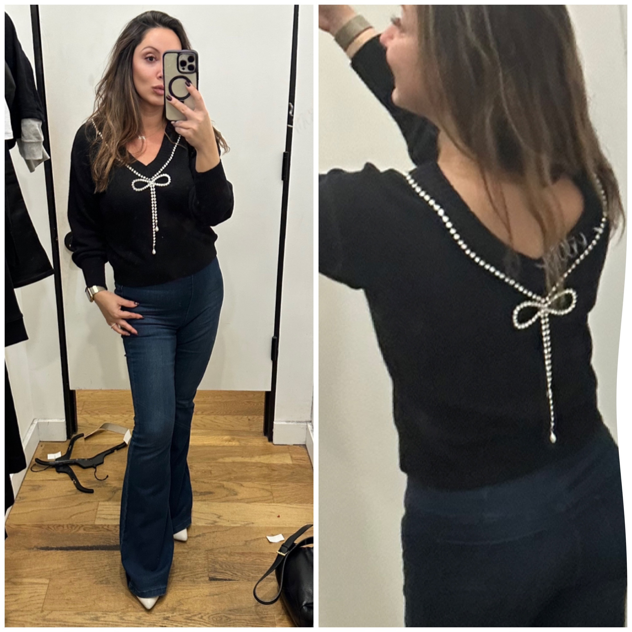 Mostly sold out this Express Rhinestone Bow Embellished Convertible Sweater can still be grabbed from EBay! Once done it will be gone forever! 

#LTKstyletip #LTKSeasonal