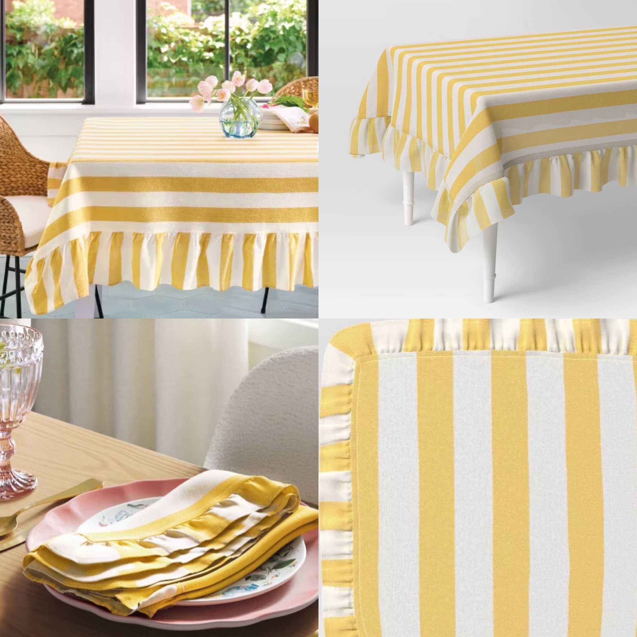 Just ordered these ruffle-skirted tablecloth and napkins from Target. The 104” wide and OEKO-TEX certified   cotton tablecloth WITH the price of $20 is no brainer. Hurry to get them for your Easter when they are still available. #tablelien

#LTKHome #LTKSpringSale