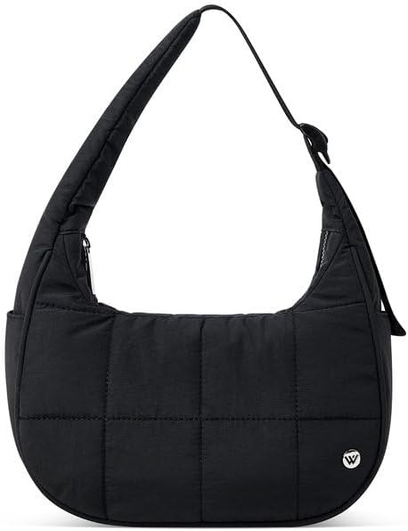 WESTBRONCO Small Puffer Crescent Shoulder Bag for Women, Nylon Quilted Shoulder Purses, Puffy Han... | Amazon (US)