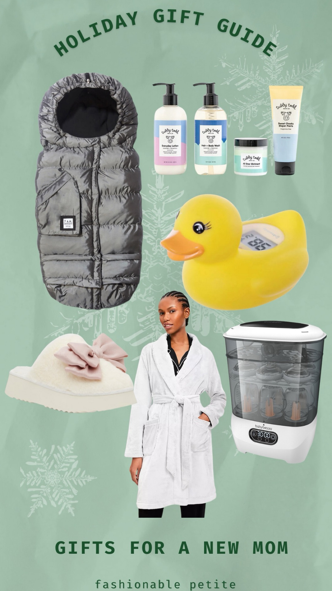 Some of my favorite baby gifts and mom gifts that I loved with a new baby! Including cozy slippers, robe, pump parts and bottle sterilizer, tubby todd lotion, and a warm stroller muff for cold weather. 
New mom, mom gift, gift guide, new baby gift, gift ideaas

#LTKBaby #LTKHoliday #LTKGiftGuide