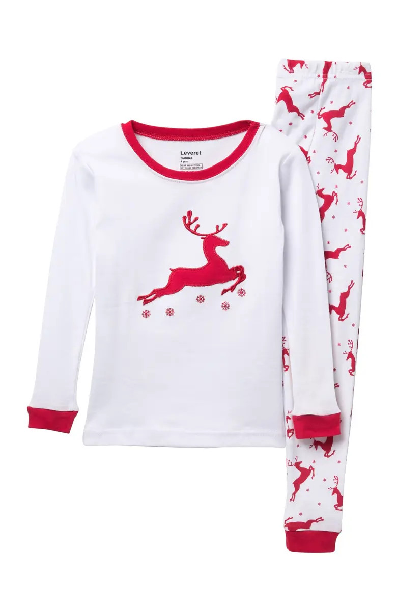 LEVERET Reindeer Pajama Set | Nordstromrack | Nordstrom Rack