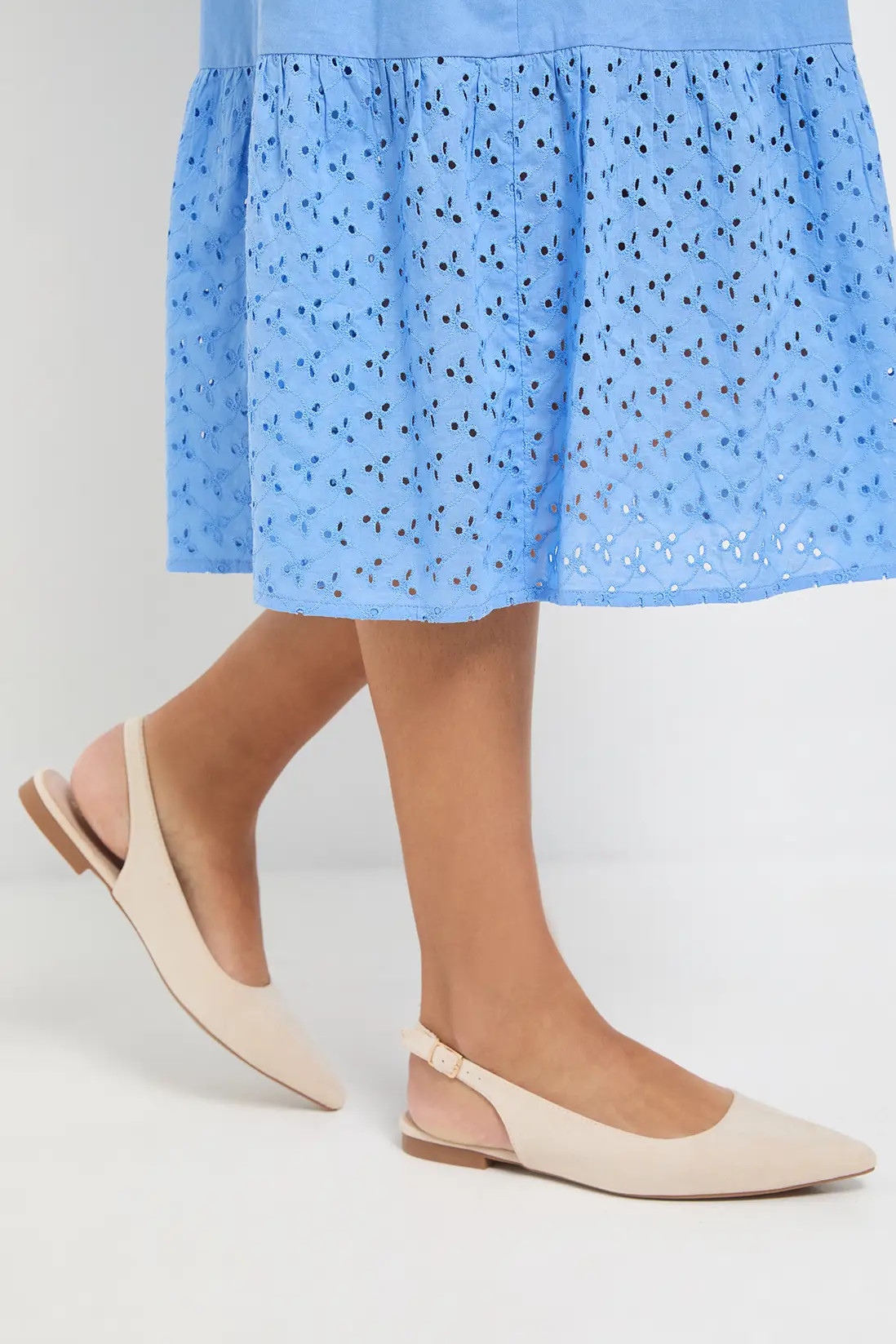 Dorothy Perkins Nicci Faux Suede Pointed Slingback Flat Ballet Pumps | PrettyLittleThing UK