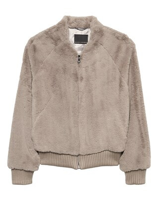Petite Faux Fur Bomber Jacket | Banana Republic CA