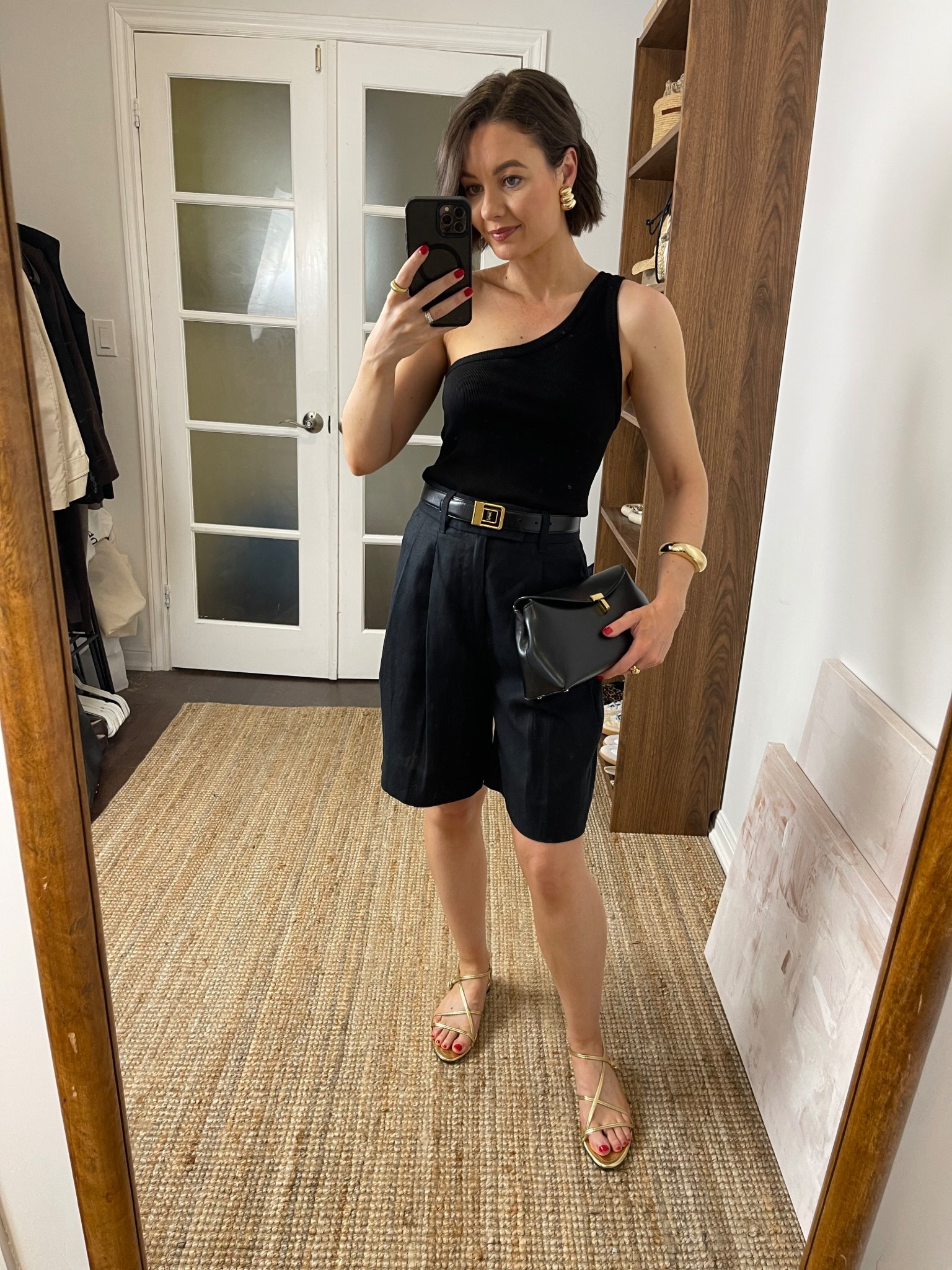 One shoulder top, bermuda linen shorts, gold sandals

#LTKSeasonal #LTKFindsUnder100 #LTKStyleTip